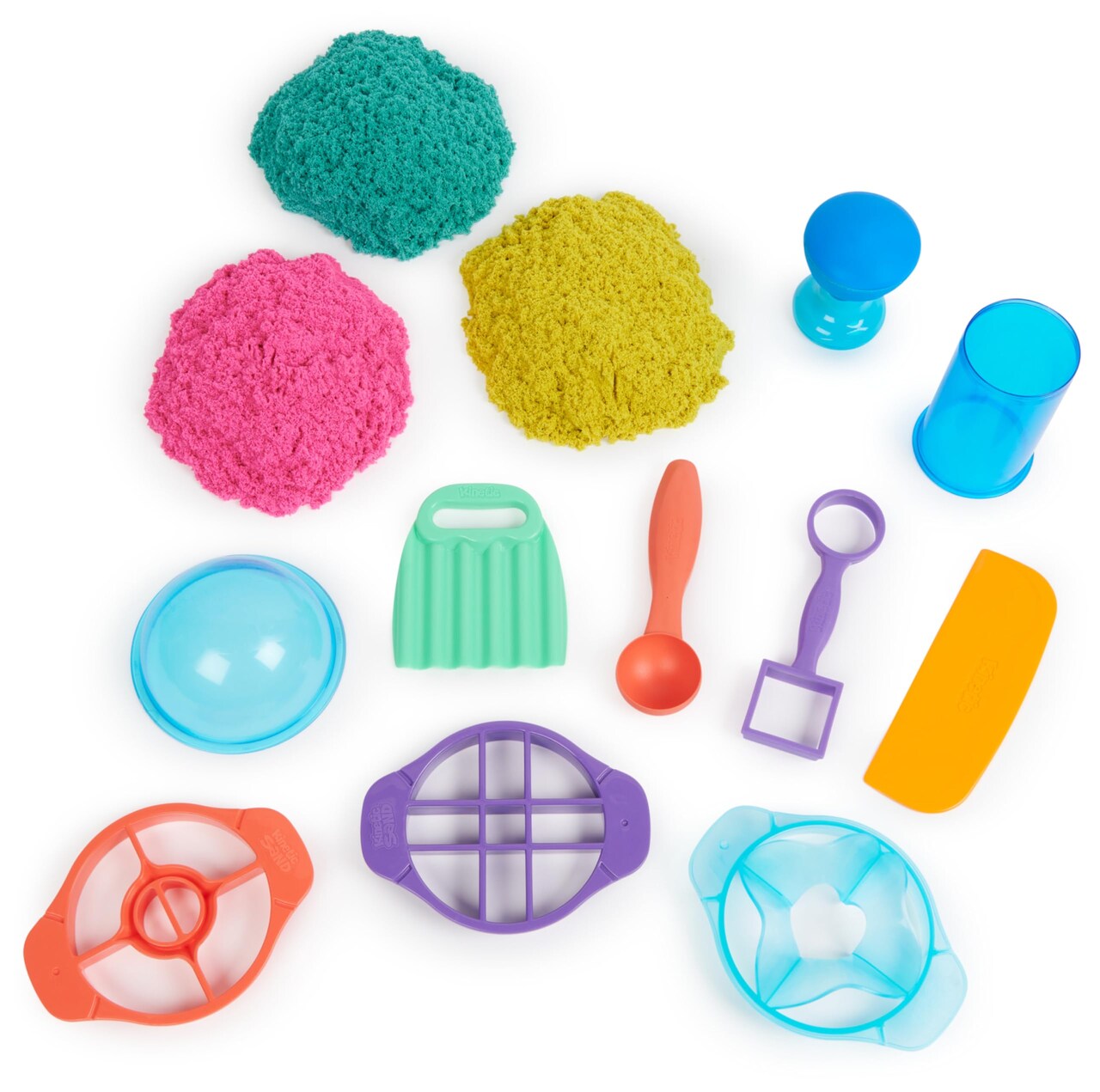 Toy - Kinetic Sand Ultimate Sandisfying Set, 2lb of Pink, Yellow and Teal Play Sand, 10 Molds and Tools, Sensory Toys for Kids Ages 7+